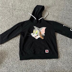 Black Hoodie with Cartoon Graphic